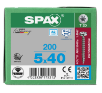 SPAX Halbrundkopf T-STAR plus 4CUT Vollgewinde Edelstahl rostfrei A2 1.4567        5x40 - 200 Stk