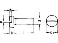 Zylinderschraube mit Schlitz DIN 84 M 3,5 X 10  Edelstahl rostfrei A2   500 Stk