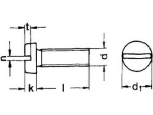 Zylinderschraube mit Schlitz DIN 84 M 4 X 12   Edelstahl rostfrei A2   1000 Stk