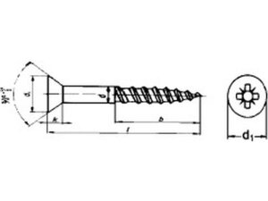 Holzschraube mit Senkkopf, Kreuzschlitz Z (Pozidriv) DIN 7997 5 X 80 A2 Edelstahl rostfrei  100 Stk