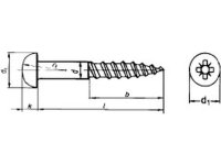 Holzschraube mit Halbrundkopf, Kreuzschlitz Z (Pozidriv) DIN 7996 4 X 40 A2 Edelstahl  500 Stk