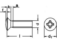 Linsensenkschraube mit Kreuzschlitz DIN 966 M 5 X 50  Edelstahl rostfrei A2 200 Stk