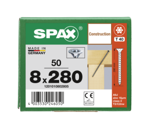 SPAX Senkkopf 8 mm T-STAR plus - Vollgewinde WIROX A3J...