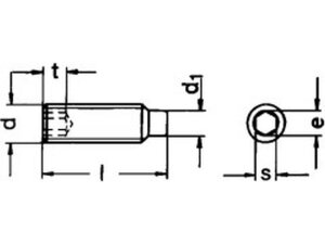Gewindestifte Innen6kt Zapfen DIN 915 M  4x8 A2 Edelstahl rostfrei   500 Stk