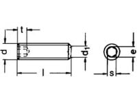 Gewindestifte Innen6kt Ringschn.DIN 916 M 2x5 A2 Edelstahl rostfrei  200 Stk