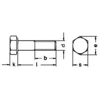 Sechskantschraube m. Schaft DIN 931 M 6x70 A4-70 Edelstahl rostfrei 100 Stk