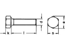Sechskantschraube DIN 933 Vollgewinde M3x8 Edelstahl rostfrei A2 - 1000 Stk