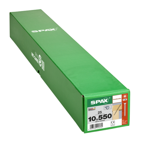 SPAX Senkkopf 10 mm T-STAR plus - Vollgewinde WIROX A3J  T50  -  10x550  -  25 Stk
