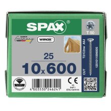 SPAX Senkkopf 10 mm T-STAR plus - Vollgewinde WIROX A3J  T50  -  10x600  -  25 Stk