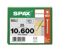 SPAX Senkkopf 10 mm T-STAR plus - Vollgewinde WIROX A3J  T50  -  10x600  -  25 Stk