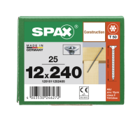 SPAX Senkkopf 12 mm T-STAR plus - Vollgewinde WIROX A3J  T50  -  12x240  -  25 Stk