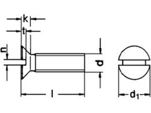 Senkschraube mit Schlitz DIN 963 M 5 X 20  A4 Edelstahl rostfrei 500 Stk