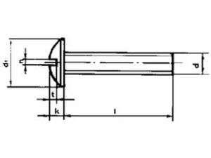 Becherschraube gr. Kopf mit Schlitz M 4 X 10 A2 Edelstahl rostfrei 500 Stk