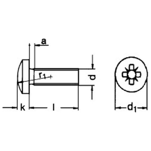 Linsenschraube Kreuz DIN 7985 Edelstahl rostfrei A2 PZ M6X40    200 Stk