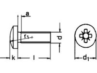 Linsenschraube Kreuz DIN 7985 Edelstahl rostfrei A4 PZ M2X4   1000 Stk