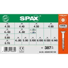 SPAX Sortiment Koffer gro&szlig; 387 tlg. - Senkkopf T-STAR plus WIROX
