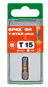 SPAX-BIT für T-STAR plus mit Kraftangriff T15 25mm -...