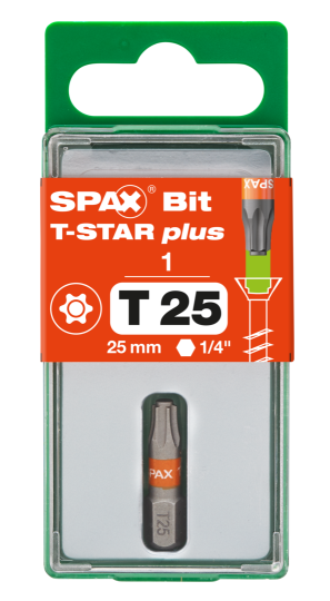 SPAX-BIT für T-STAR plus mit Kraftangriff T25 25mm - 1 Stk