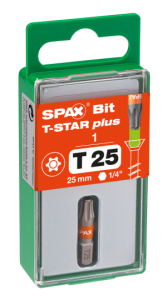 SPAX-BIT für T-STAR plus mit Kraftangriff T25 25mm - 1 Stk