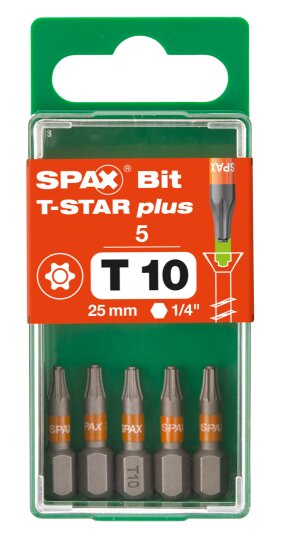 SPAX-BIT für T-STAR plus mit Kraftangriff T10 25mm - 5 Stk