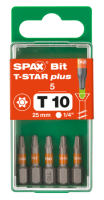 SPAX-BIT für T-STAR plus mit Kraftangriff T10 25mm - 5 Stk