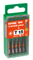 SPAX-BIT für T-STAR plus mit Kraftangriff T15 25mm - 5 Stk