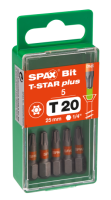 SPAX-BIT für T-STAR plus mit Kraftangriff T20 25mm - 5 Stk