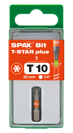 SPAX-BIT für T-STAR plus mit Kraftangriff T10 25mm - 1 Stk