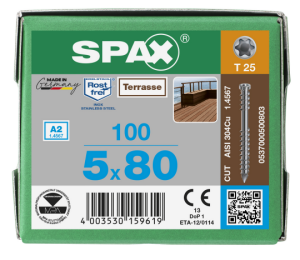 SPAX Terrassenschraube T-STAR plus CUT Fixiergewinde...