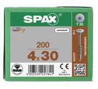 SPAX Korpusschraube Rückwandkopf, T-STAR plus, Vernickelt 4,0 x 30mm - 200 Stk