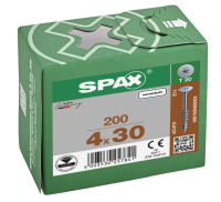 SPAX Korpusschraube Rückwandkopf, T-STAR plus, Vernickelt 4,0 x 30mm - 200 Stk