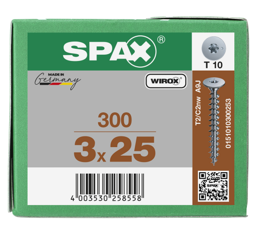 SPAX Rückwandschraube T-STAR Plus 3,0 x 25 300 Stk