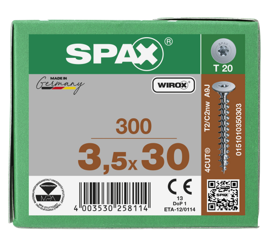 SPAX Rückwandschraube T-STAR Plus 3,5 x 30 - 300 Stk