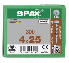 SPAX Rückwandschraube T-STAR Plus 4,0 x 25 - 300 Stk