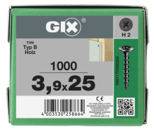 SPAX GIX-B Trockenbauschraube Trompetenkopf H2 Grobgewinde  -  1000 Stk 3,9x25