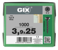 SPAX GIX-B Trockenbauschraube Trompetenkopf H2 Grobgewinde  -  1000 Stk 3,9x25