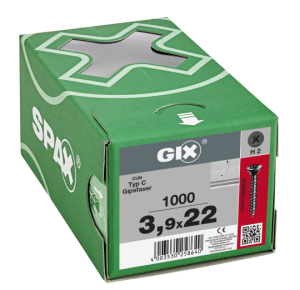 SPAX GIX-C Trockenbauschraube Senkkopf Fräsrippen H2 HILO-Gewinde  -  1000 Stk 3,9x22