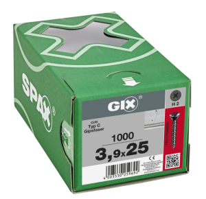 SPAX GIX-C Trockenbauschraube Senkkopf Fräsrippen H2 HILO-Gewinde  -  1000 Stk 3,9x25