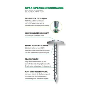 SPAX Spenglerschraube A2 - 20mm Scheibe