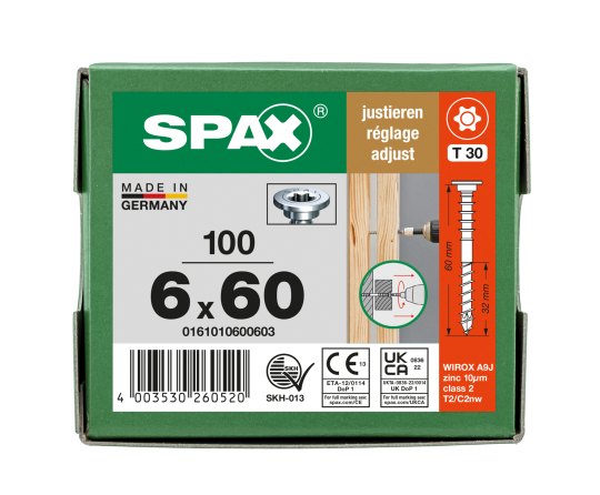 SPAX Justierschraube 6 x 60 - 100 Stk