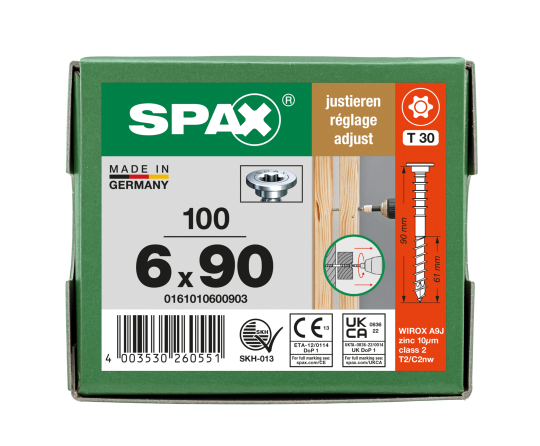 SPAX Justierschraube 6 x 90 - 100 Stk