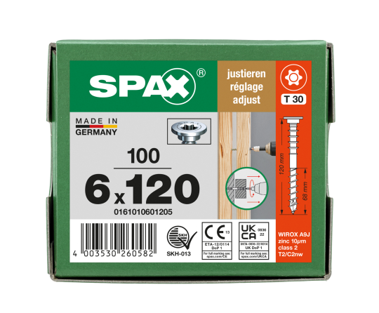 SPAX Justierschraube 6 x 120 - 100 Stk