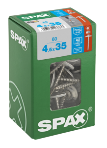 SPAX Spenglerschraube A2 T20 - 20mm - 4,5 x 35 - 60 Stk