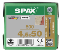 SPAX Verlegeschraube Senkkopf, T-STAR plus Fixiergewinde WIROX A3J  T20  -  4,5x50  -  500 Stk