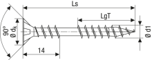 SPAX Verlegeschraube Senkkopf, T-STAR plus 4CUT, Fixiergewinde WIROX A3J  T20  -  4,5x70  -  500 Stk