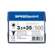 SPEEDpoint Universalschraube Senkkopf T15 Teilgewinde  blank verzinkt 500ST - 3,5 x 35