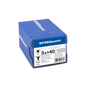 SPEEDpoint Universalschraube Senkkopf T15 Teilgewinde  blank verzinkt 500ST - 3,5 x 40