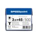 SPEEDpoint Universalschraube Senkkopf T15 Teilgewinde  blank verzinkt 500ST - 3,5 x 45
