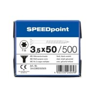 SPEEDpoint Universalschraube Senkkopf T15 Teilgewinde  blank verzinkt 500ST - 3,5 x 50