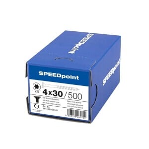 SPEEDpoint Universalschraube Senkkopf T20 Teilgewinde  blank verzinkt 500ST - 4 x 30